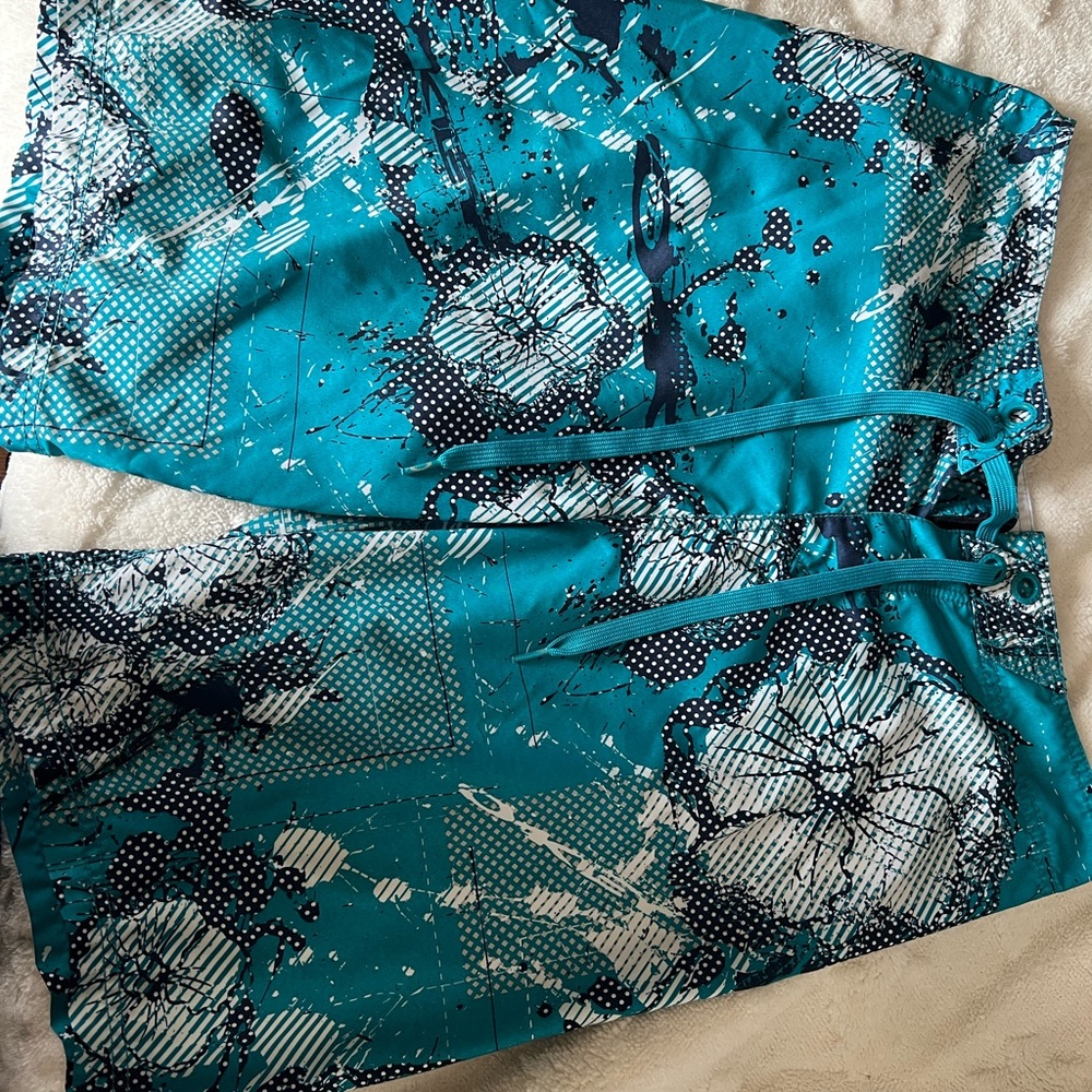 Oakley VTG Teal Floral Print Shorts